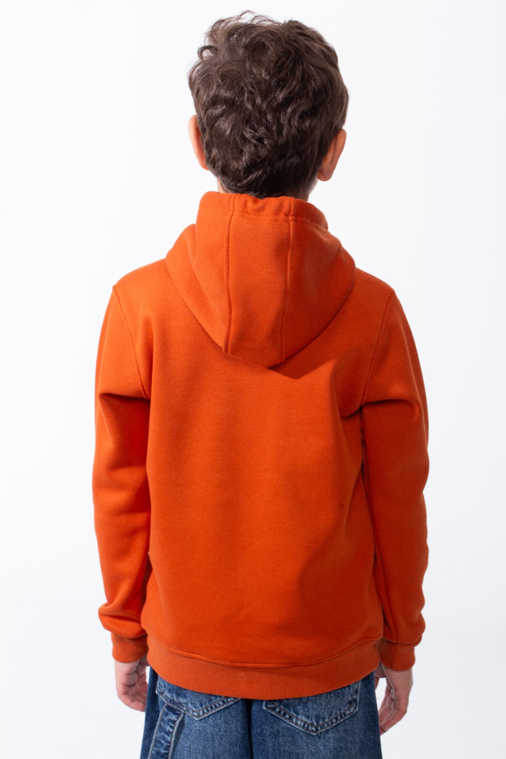 Boy's Drawstring Hood Front Kangaroo Pockets Bold Graphic Text Print Everyday Practicality Modern Sweatshirt