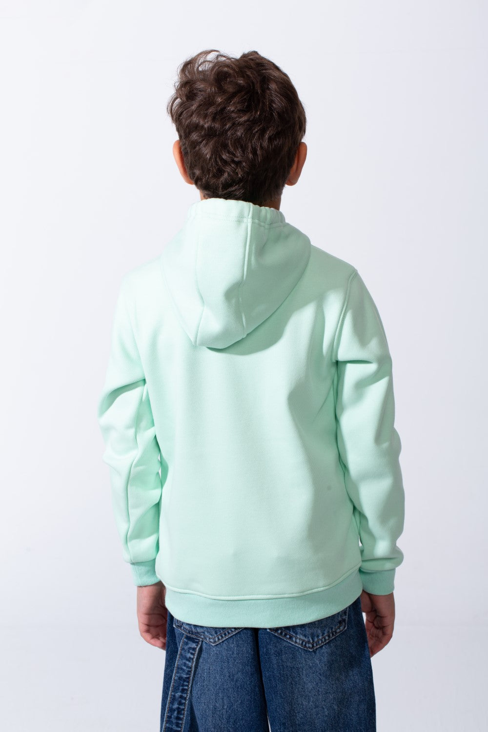 Boy's Drawstring Hood Front Kangaroo Pockets Bold Graphic Text Print Everyday Practicality Modern Sweatshirt