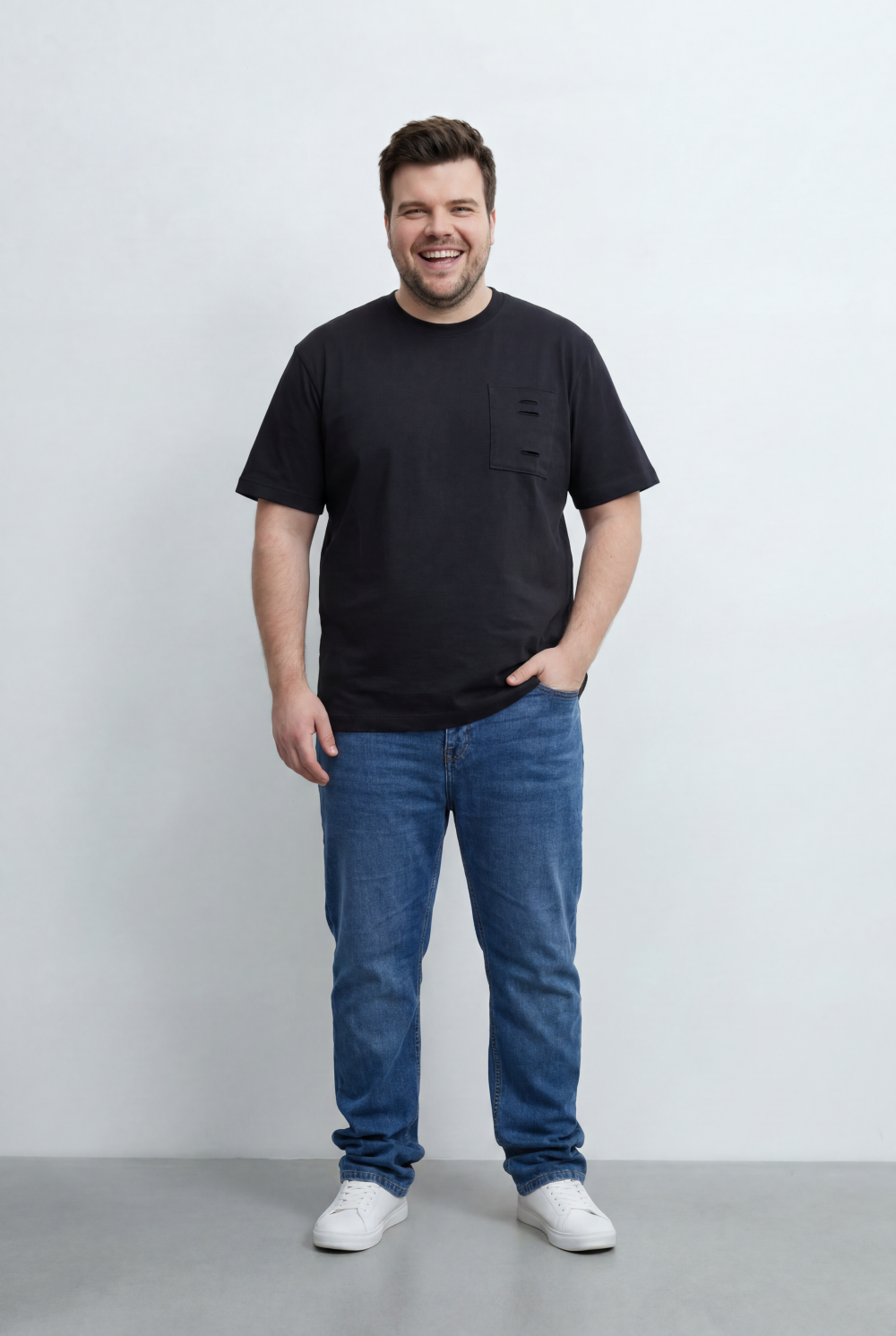 Men’s Tomato Store Big Size T-Shirt Utility Inspired Chest Pocket And Distressed Detail