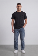 Men’s Tomato Store Pocket T-Shirt Distressed Chest Pocket Detail Clean Minimal Design Regular Fit