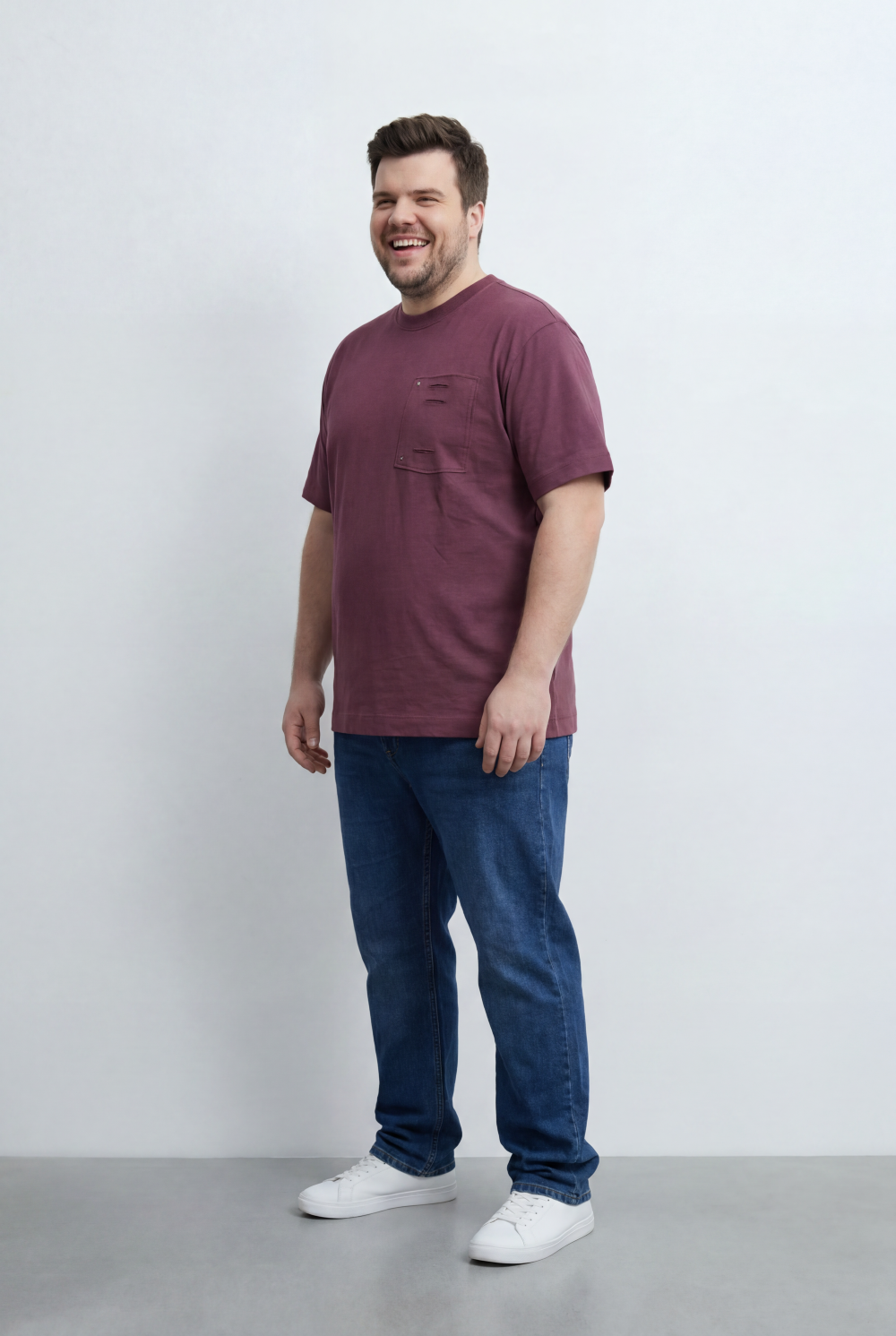 Men’s Tomato Store Big Size T-Shirt Utility Inspired Chest Pocket And Distressed Detail