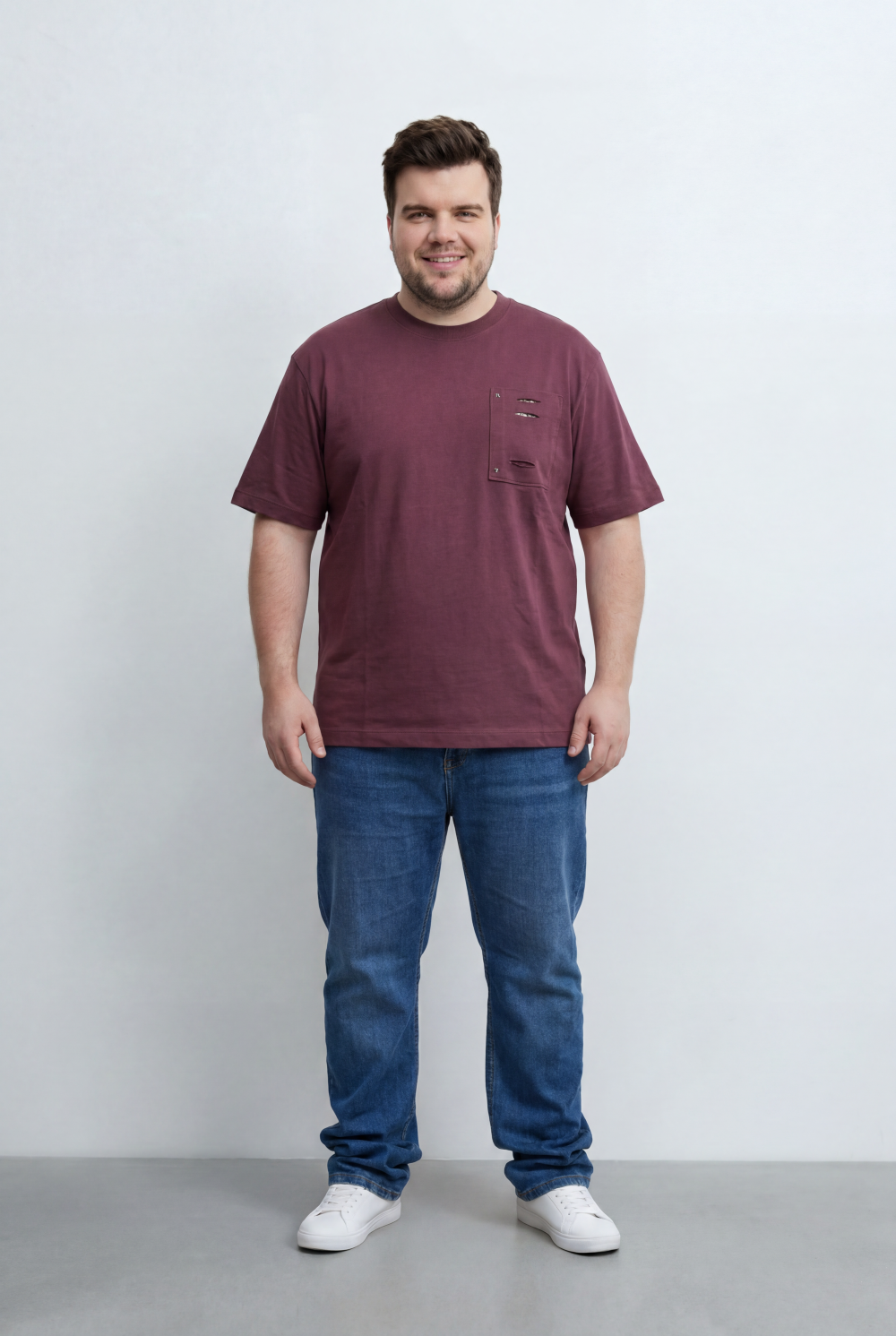 Men’s Tomato Store Big Size T-Shirt Utility Inspired Chest Pocket And Distressed Detail