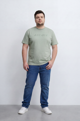 Men’s Tomato Store Silent Rage T-Shirt Tonal Angry Chest Typography With Fine Scratch Line Big Size
