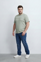 Men’s Tomato Store Silent Rage T-Shirt Tonal Angry Chest Typography With Fine Scratch Line Big Size