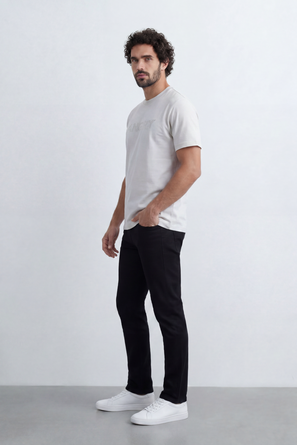 Men’s Tomato Store Quiet Rage T-Shirt Tonal Angry Chest Typography Sketch Fill Graphic Plain Dyed Surface Regular Fit Summer Melton