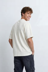 Men’s Tomato Store Oversized T-Shirt Textured Finish Minimal Chest Print