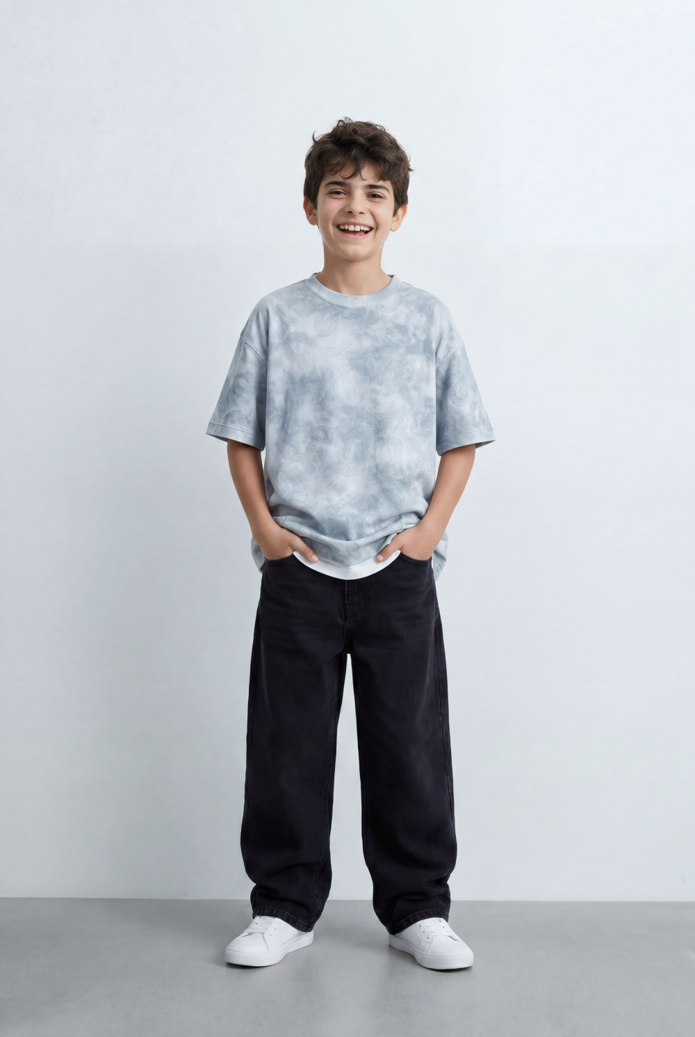 Boy's Tomato Store T-Shirt Cloud Wash Oversized Soft All Over Washed Effect