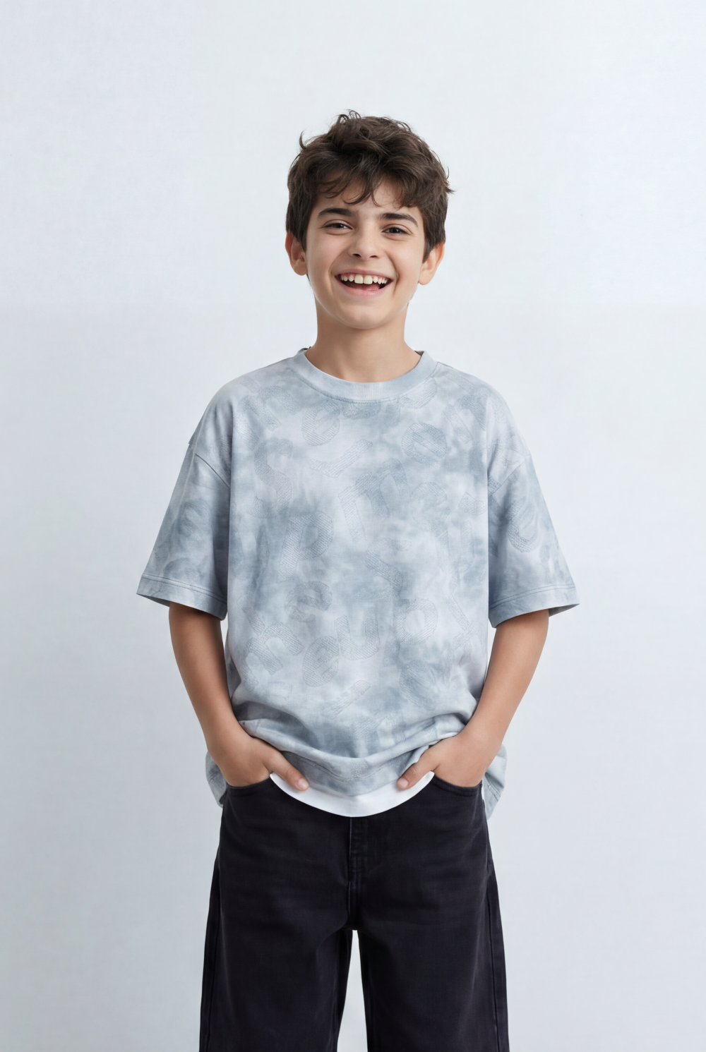 Boy's Tomato Store T-Shirt Cloud Wash Oversized Soft All Over Washed Effect