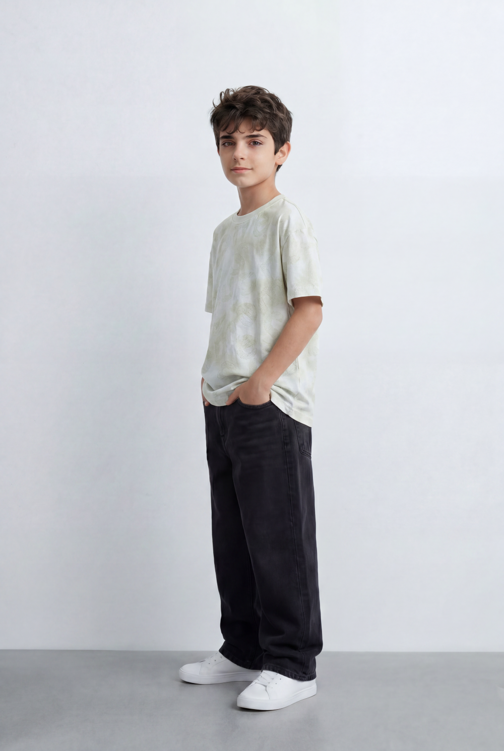 Boy's Tomato Store T-Shirt Cloud Wash Oversized Soft All Over Washed Effect