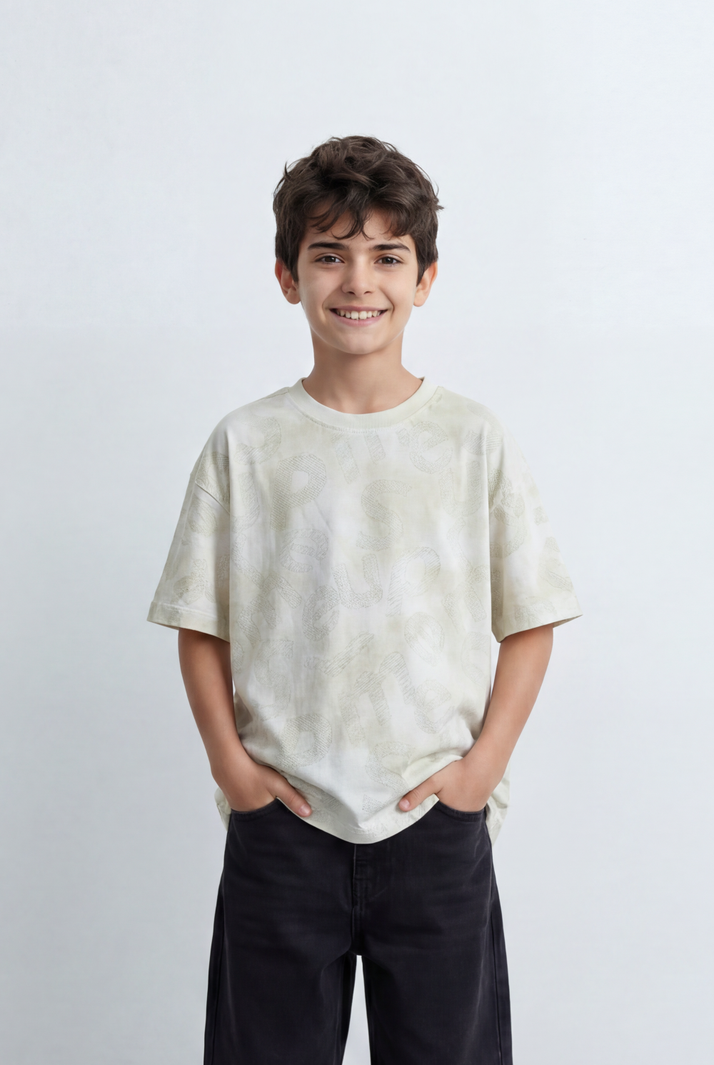 Boy's Tomato Store T-Shirt Cloud Wash Oversized Soft All Over Washed Effect