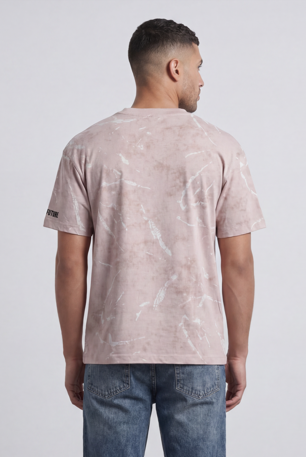 Men’s Tomato Store Graphic T-Shirt Abstract Marble Wash Minimal Typography Details Relaxed Fit