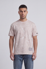 Men’s Tomato Store Graphic T-Shirt Abstract Marble Wash Minimal Typography Details Relaxed Fit