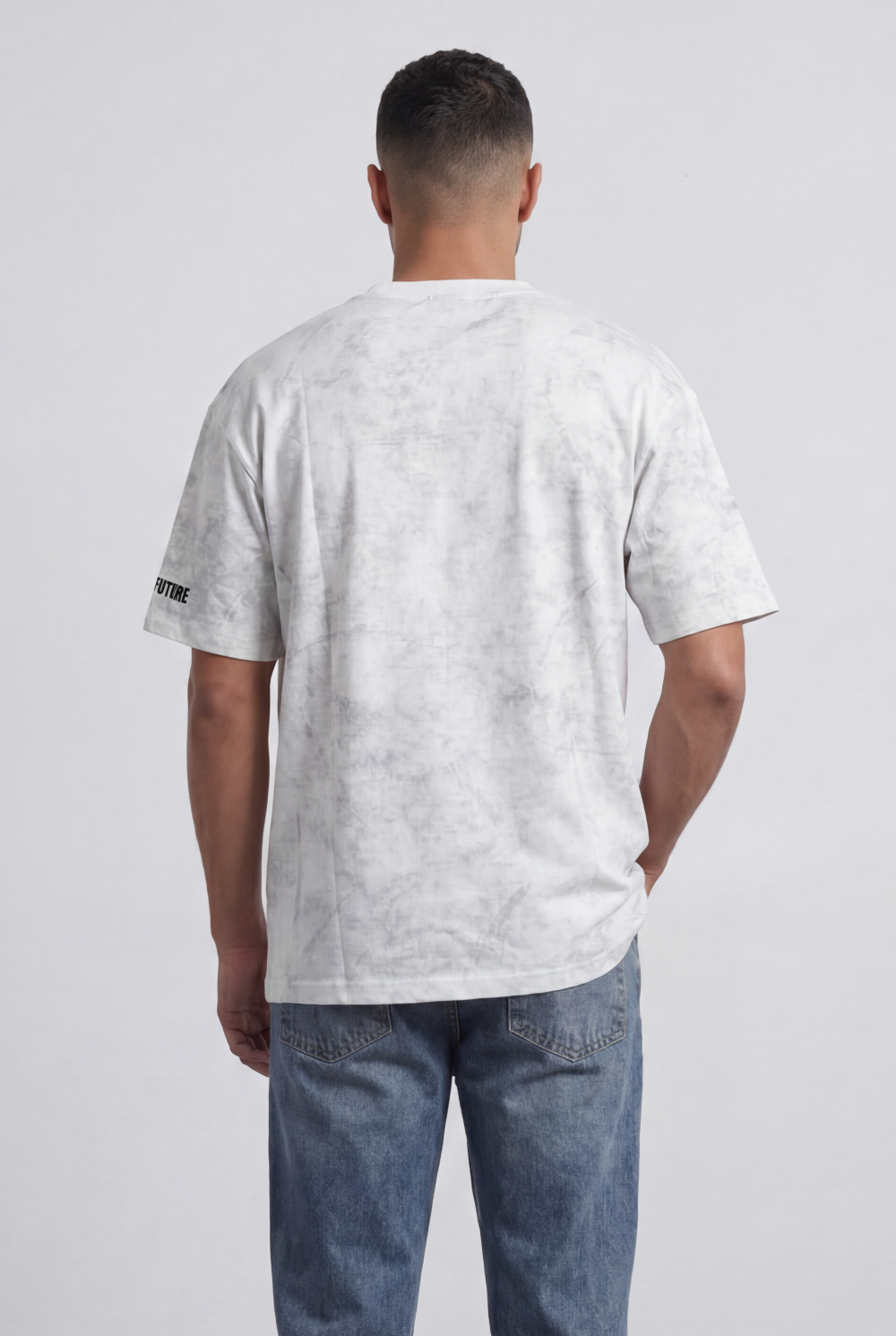 Men’s Tomato Store Graphic T-Shirt Abstract Marble Wash Minimal Typography Details Relaxed Fit