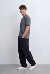 Men’s Tomato Store Basic T-Shirt With Contrast Sleeve Stripes