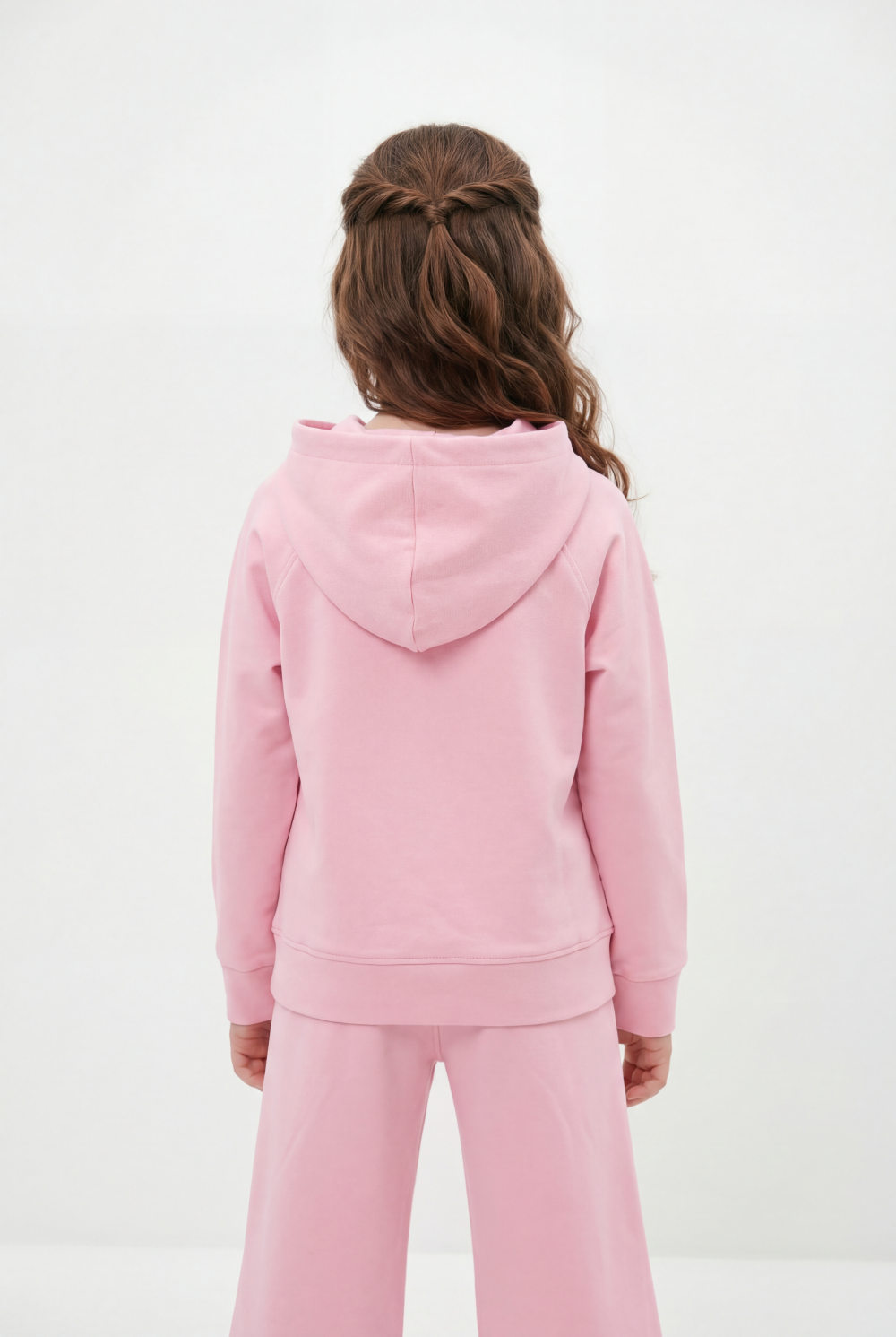 Girl’s Co-Ord Set Crossover Hood Pixelated Graphic Print Pin Tuck Seam Detail Versatile Staple Trendy Everyday Wardrobe Slim Fit Outfit