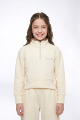 Girl’s Quarter Zip Funnel Neck Co-Ord Set Side-Slit Hem Comfortable Aesthetic Slim Fit Outfit