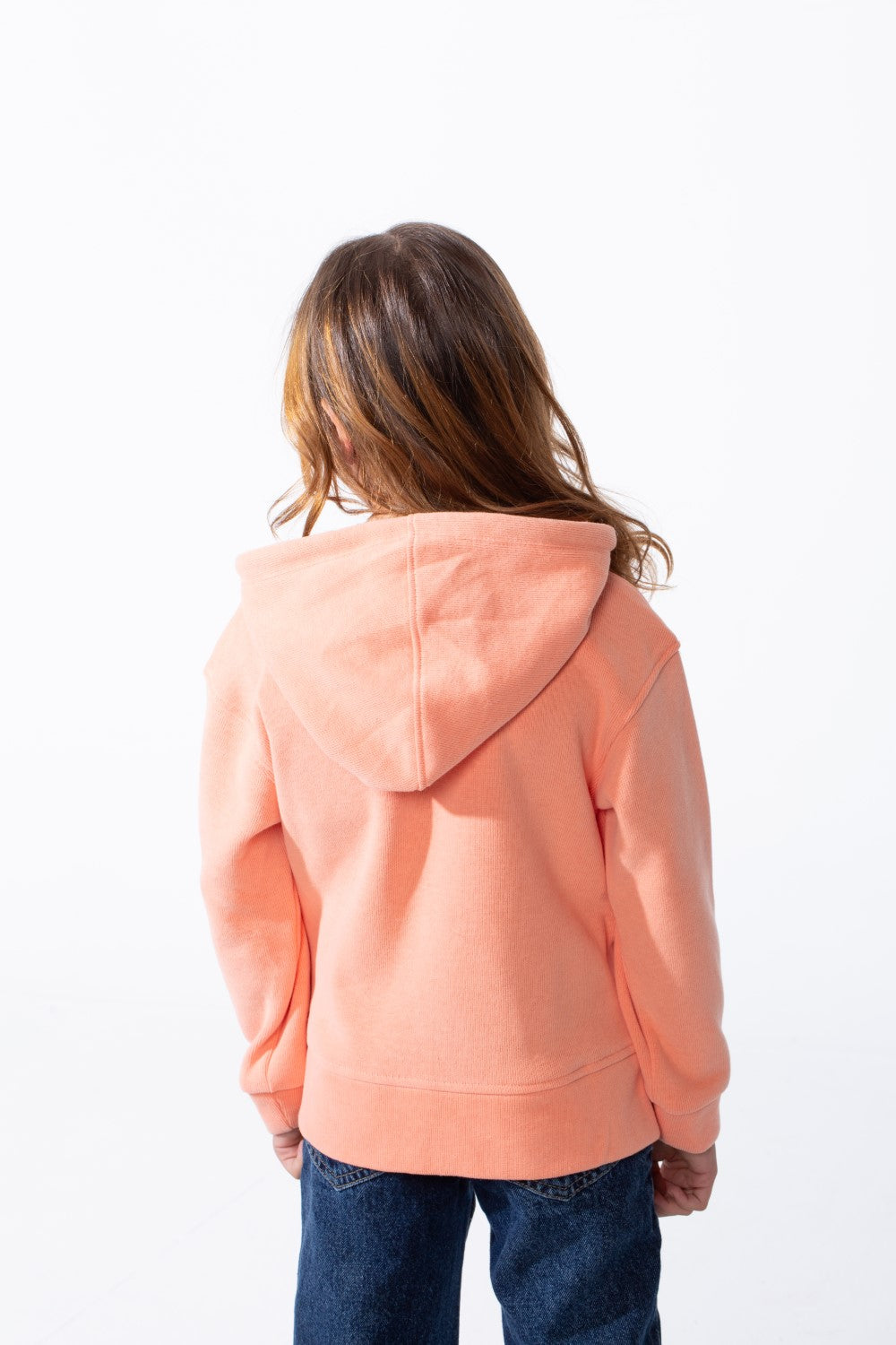 Girl's Crossover Hood Playful Embroidery Along Hem Asymmetrical Split Hem Provides Layered Look Slim Fit Sweatshirt