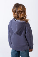 Girl’s Slim Fit Side Button Detail Hood Sweatshirt With Decorative Tassel Drawstrings