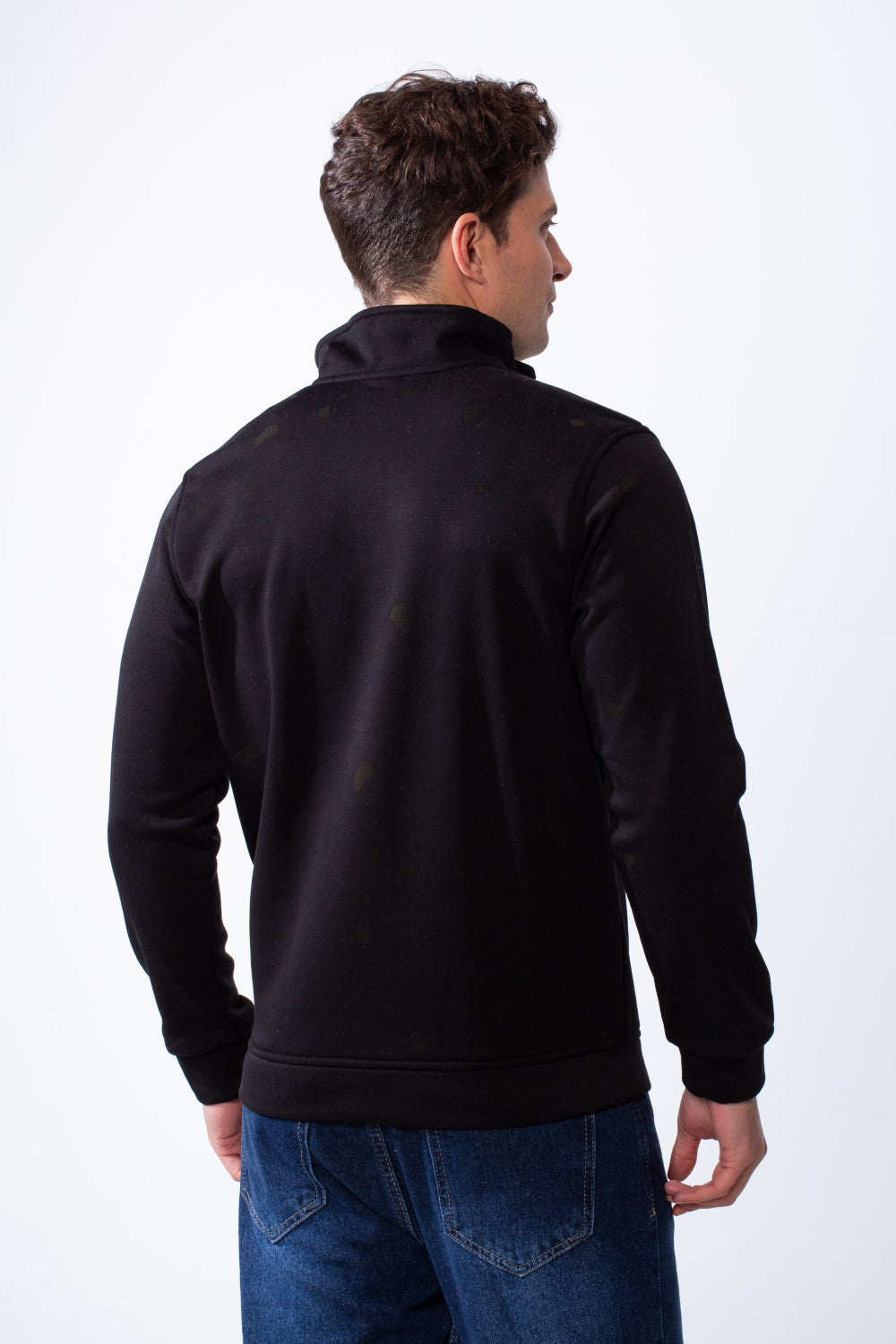 Men's Long Sleeves Half Zip With Paint Splatter Print High Collar Practical Slim Fit Perfect For Daily Wear Sweatshirt