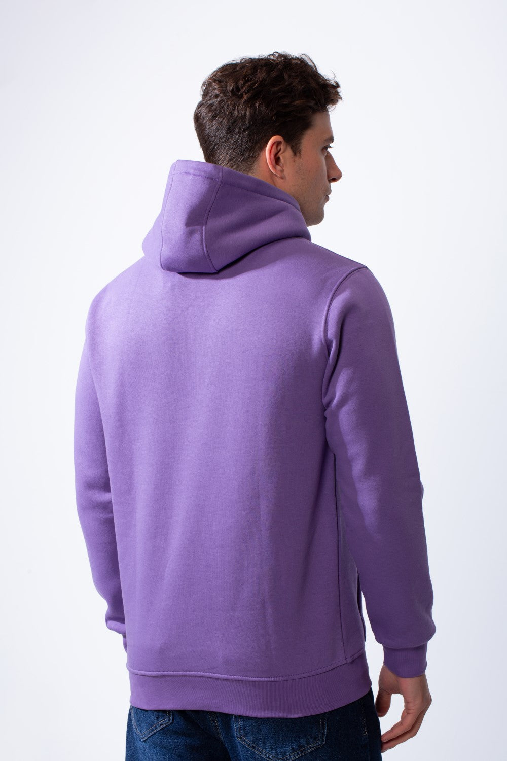 Men's Long Sleeves Metallic Front Bold Text Kangaroo Pockets Knit Melton Fabric Slim Fit Hood Sweatshirt