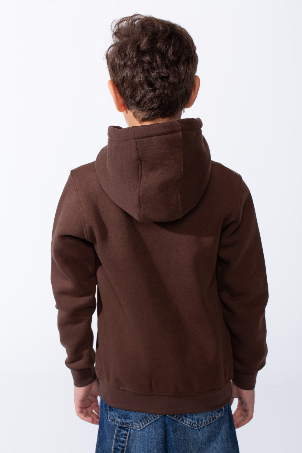 Boy's Slim Fit Melton Creative Print Hooded Sweatshirt