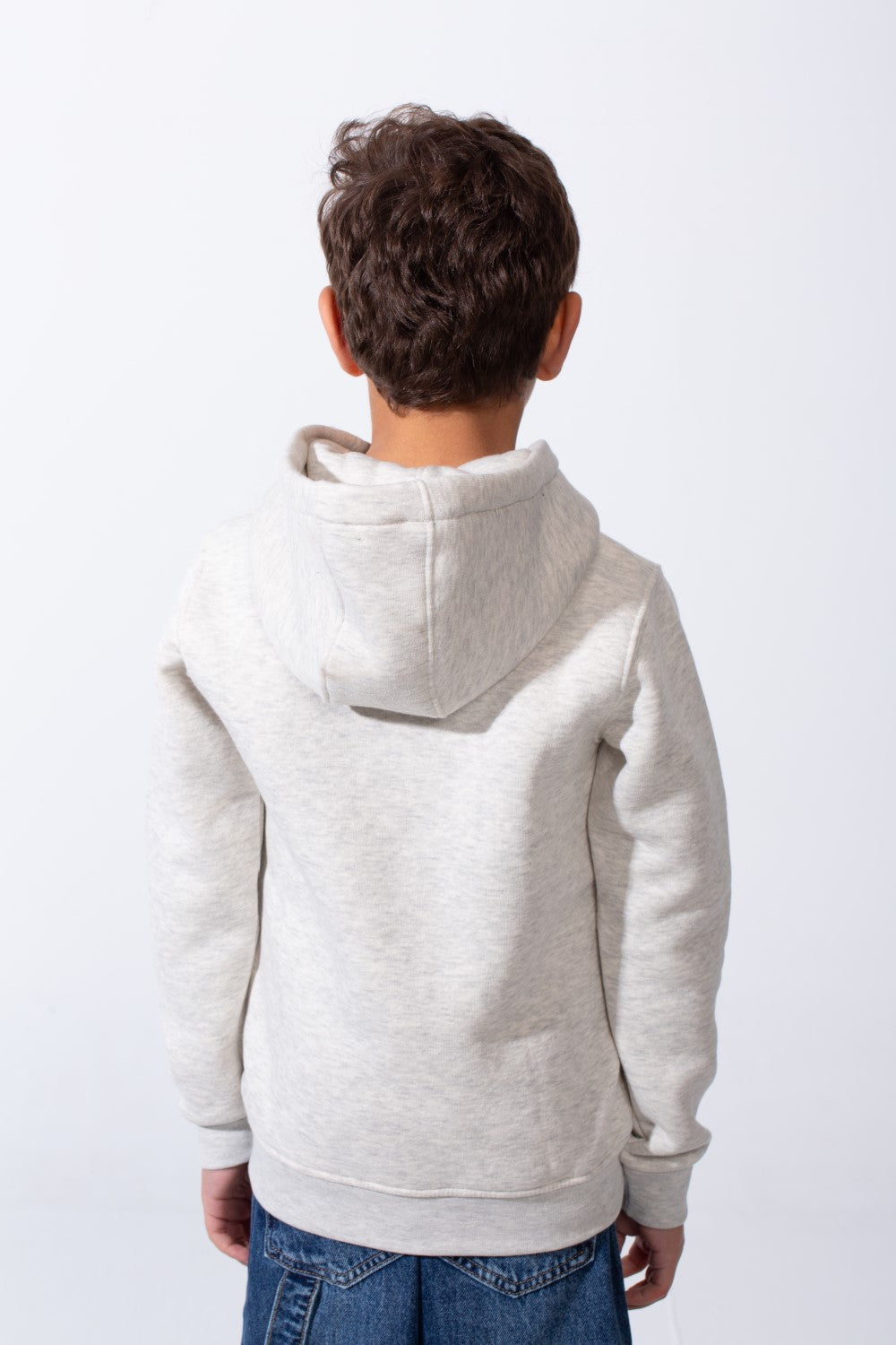 Boy's Slim Fit Melton Creative Print Hooded Sweatshirt