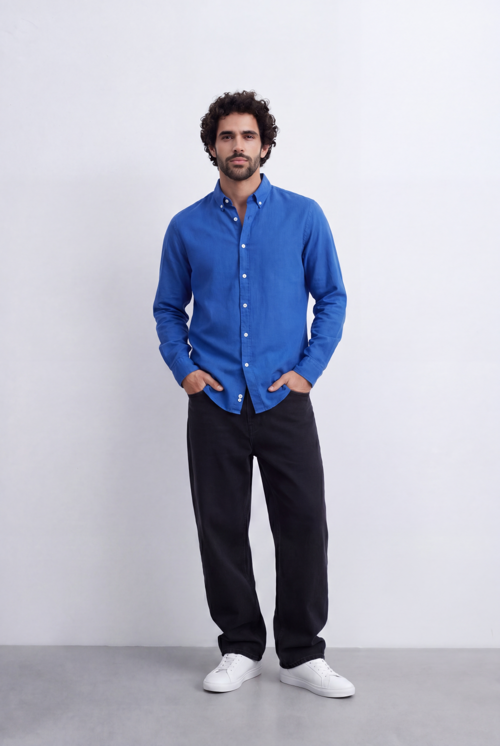 Men's Regular Fit Long Sleeve Basic Linen Shirt Tomato Store Classic Button-Down Clean Casual Style