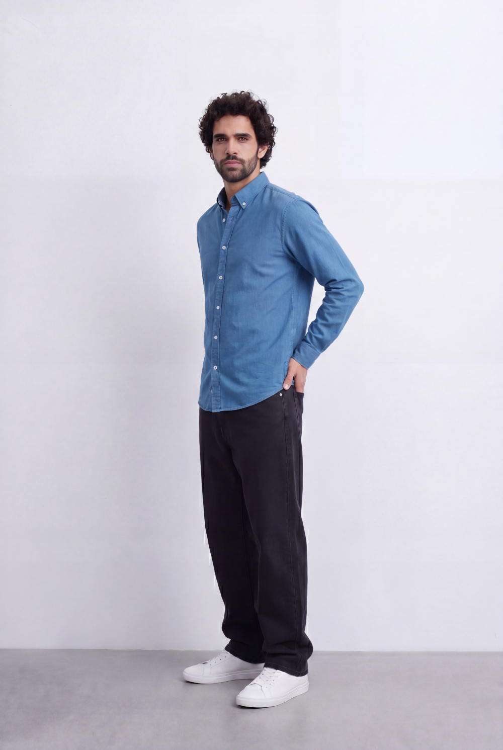 Men's Regular Fit Long Sleeve Basic Linen Shirt Tomato Store Classic Button-Down Clean Casual Style