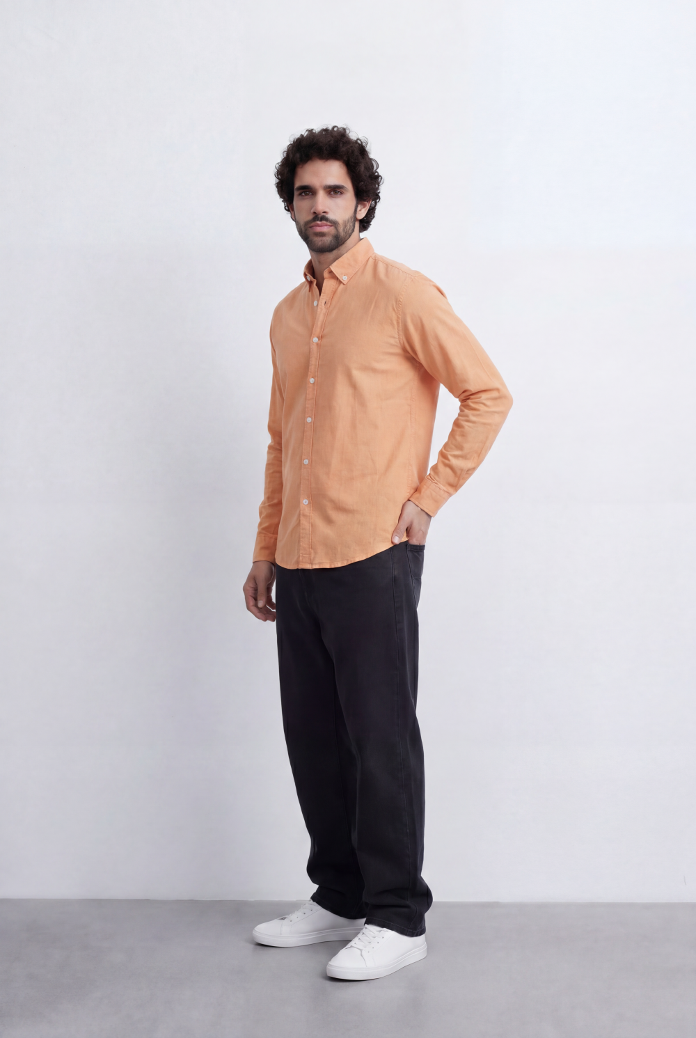Men’s Tomato Store Oxford Style Shirt Button Down Collar Clean Front Slim Fit Tailored