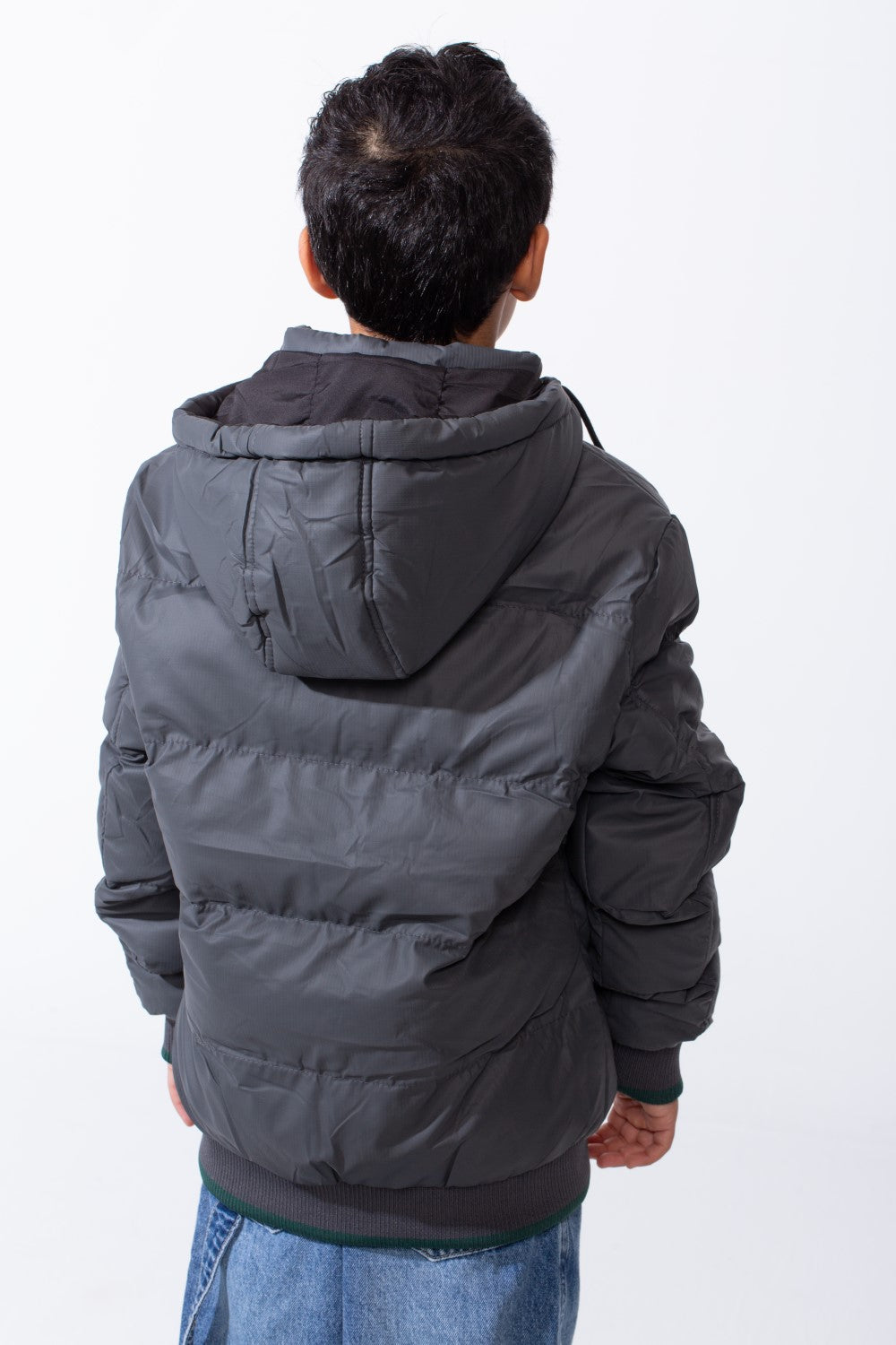 Boy’s Waterproof Double Face Full Zip Closure Comfortable Casual Contrast Stripe Ribbed Cuff Jacket