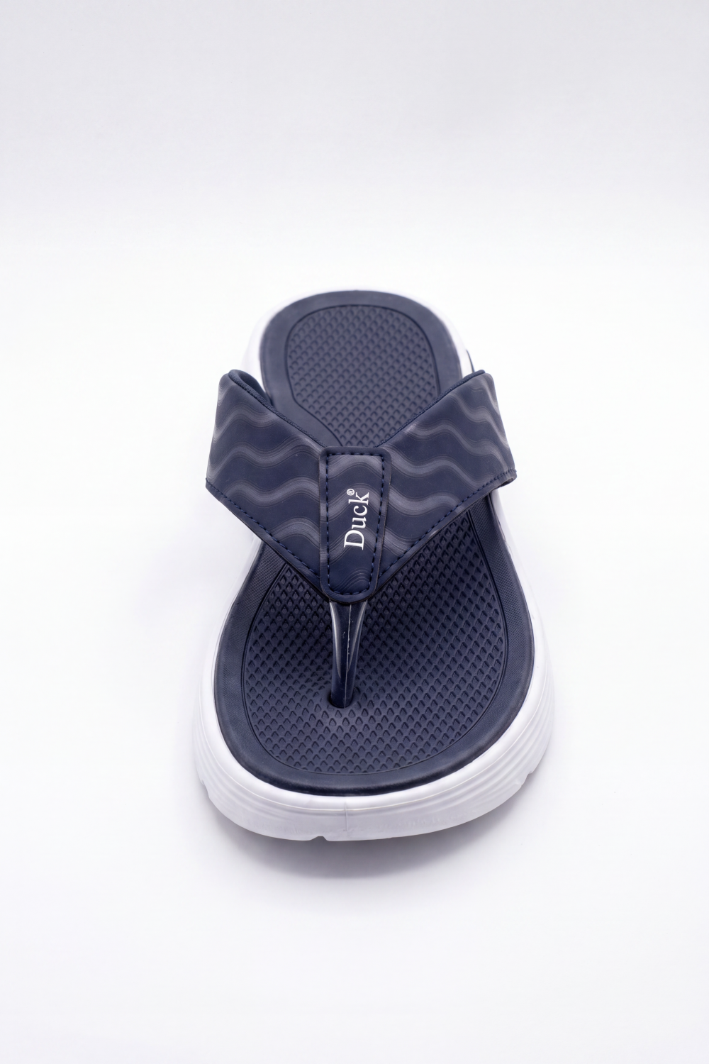 Women's Tomato Store Wave Grip Flip Flops Wavy Strap Print With Textured Footbed Raised Logo Detail Toe Post Shape Duck Slipper