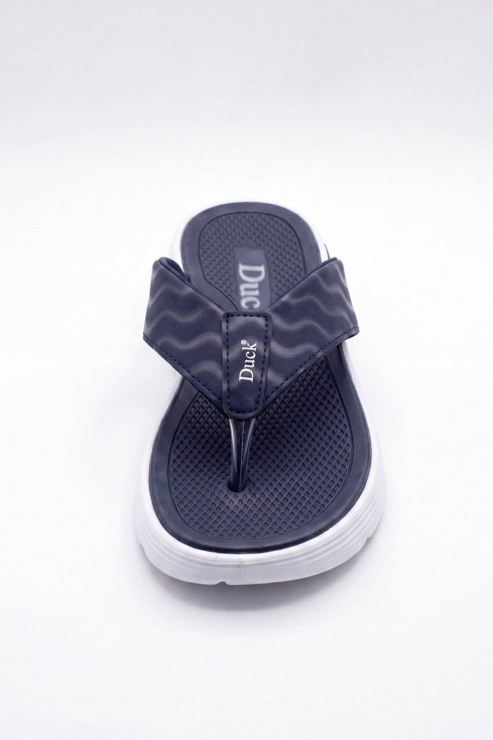 Women's Tomato Store Wave Grip Flip Flops Wavy Strap Print With Textured Footbed Raised Logo Detail Toe Post Shape Duck Slipper
