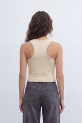 Women’s Tomato Store Everyday Rib Fitted T-Shirt Top With Fine Vertical Rib Texture Smooth Solid Surface Front Back Finish Body Hugging Shape