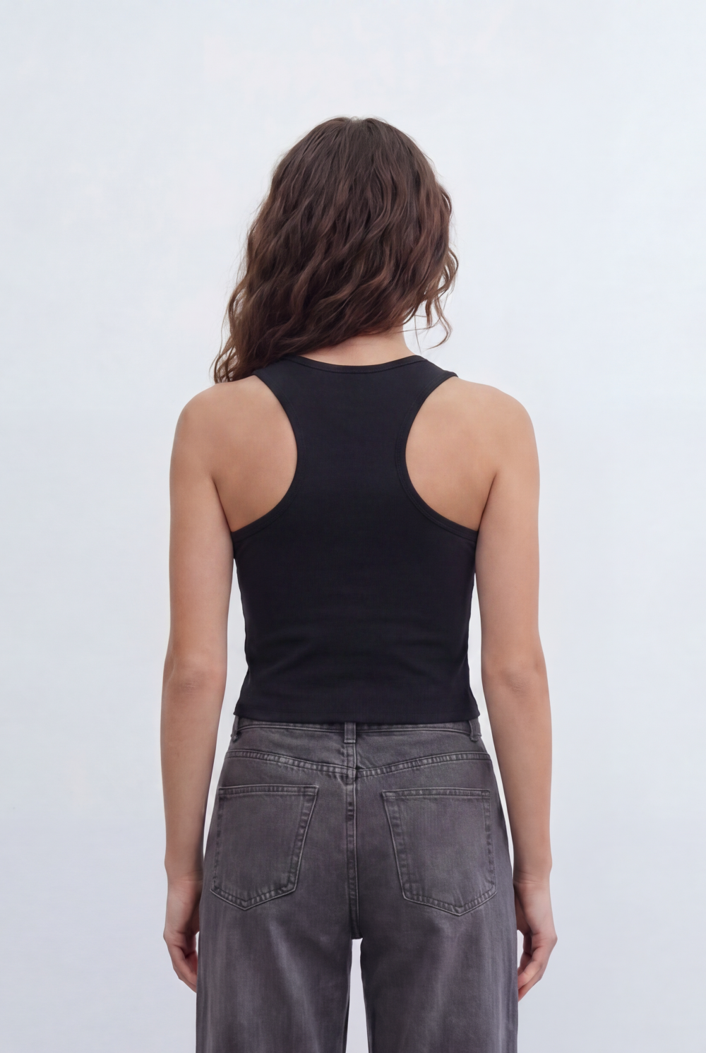 Women’s Tomato Store Everyday Rib Fitted T-Shirt Top With Fine Vertical Rib Texture Smooth Solid Surface Front Back Finish Body Hugging Shape