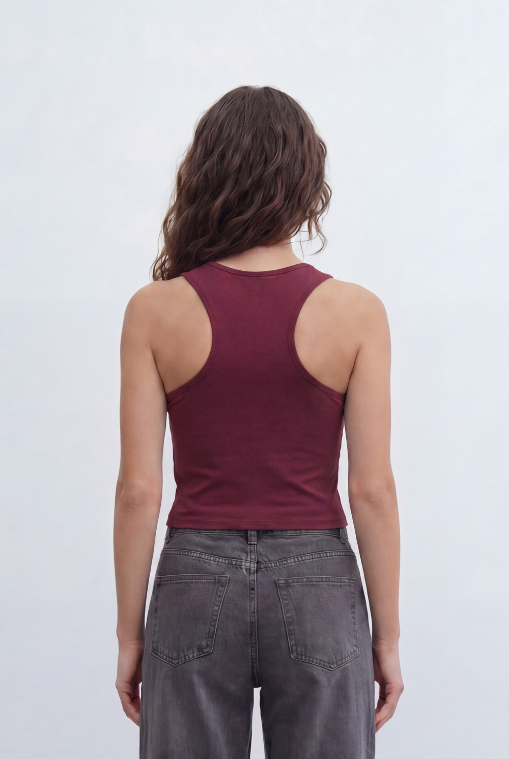 Women’s Tomato Store Everyday Rib Fitted T-Shirt Top With Fine Vertical Rib Texture Smooth Solid Surface Front Back Finish Body Hugging Shape