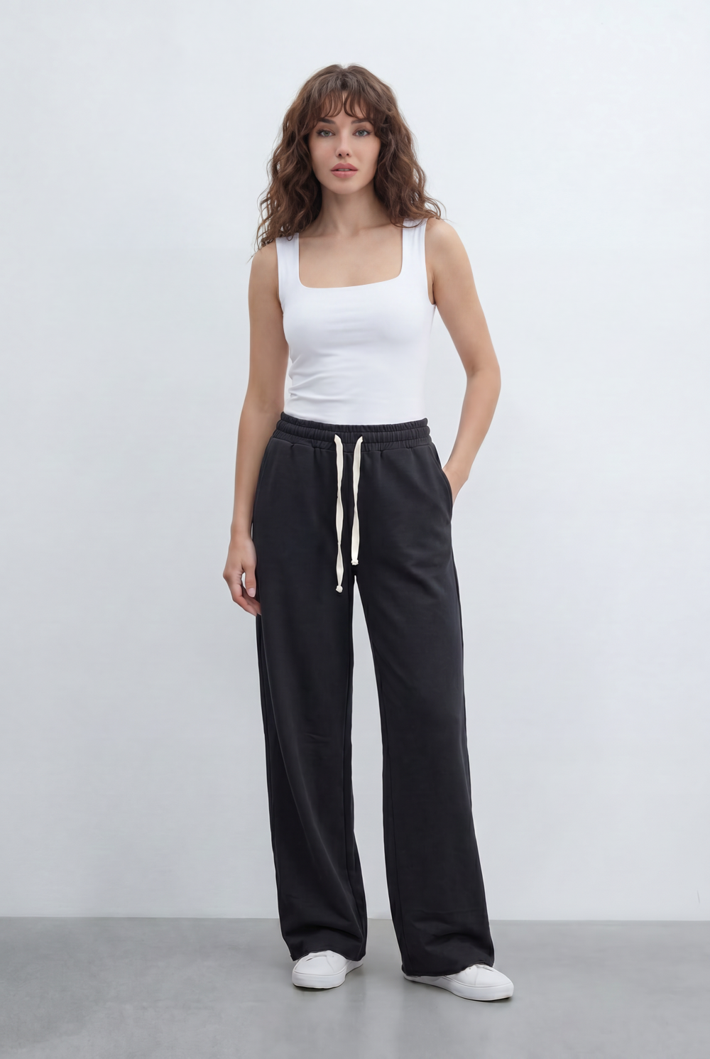 Women’s Tomato Store Fluid Lounge Sweatpants With Smooth Solid Surface Plain Dye Texture