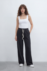 Women’s Tomato Store Fluid Lounge Sweatpants With Smooth Solid Surface Plain Dye Texture