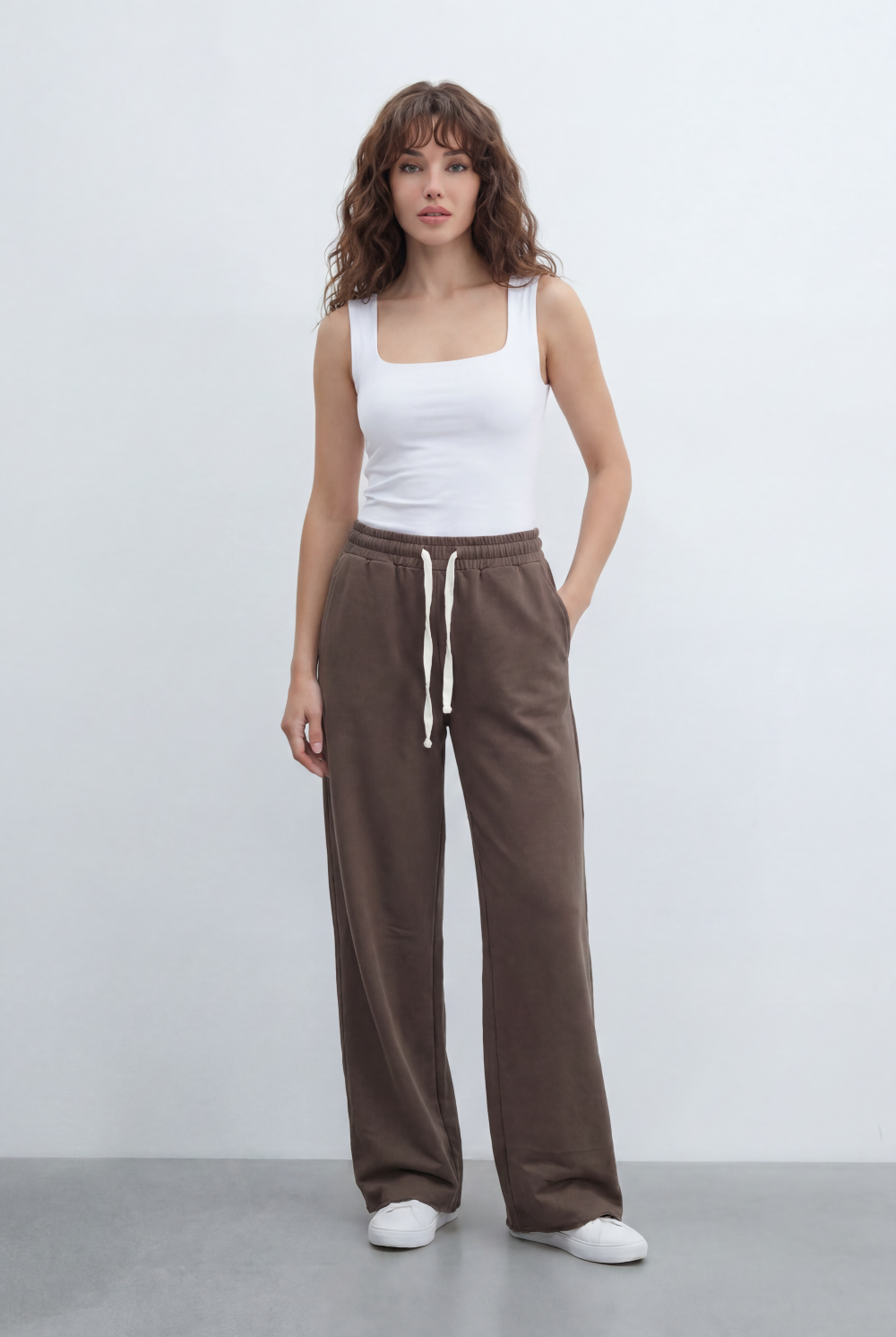 Women’s Tomato Store Fluid Lounge Sweatpants With Smooth Solid Surface Plain Dye Texture