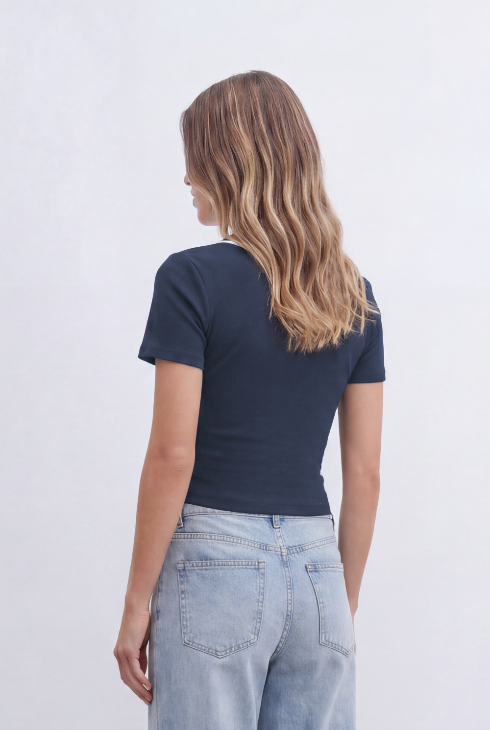 Women’s Tomato Store Ribbed Polo Design T-Shirt Contrast Collar Details