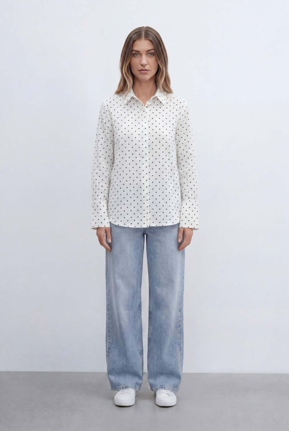 Women’s Tomato Store All Over Micro Print Button Front Design Blouse