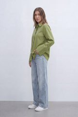 Women’s Tomato Store Blouse Clean Concealed Placket Sharp Collar Wide Cuffs