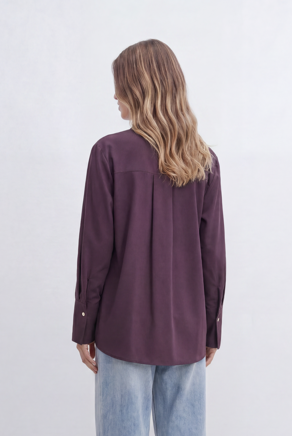 Women’s Tomato Store Blouse Clean Concealed Placket Sharp Collar Wide Cuffs