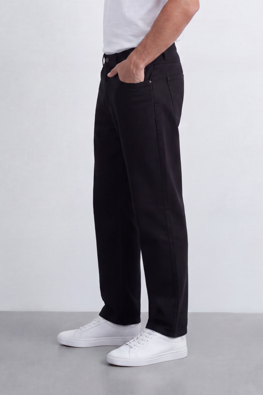 Men's Tomato Store Washed Denim Jeans Mid-Rise Waist Wide Leg Pants