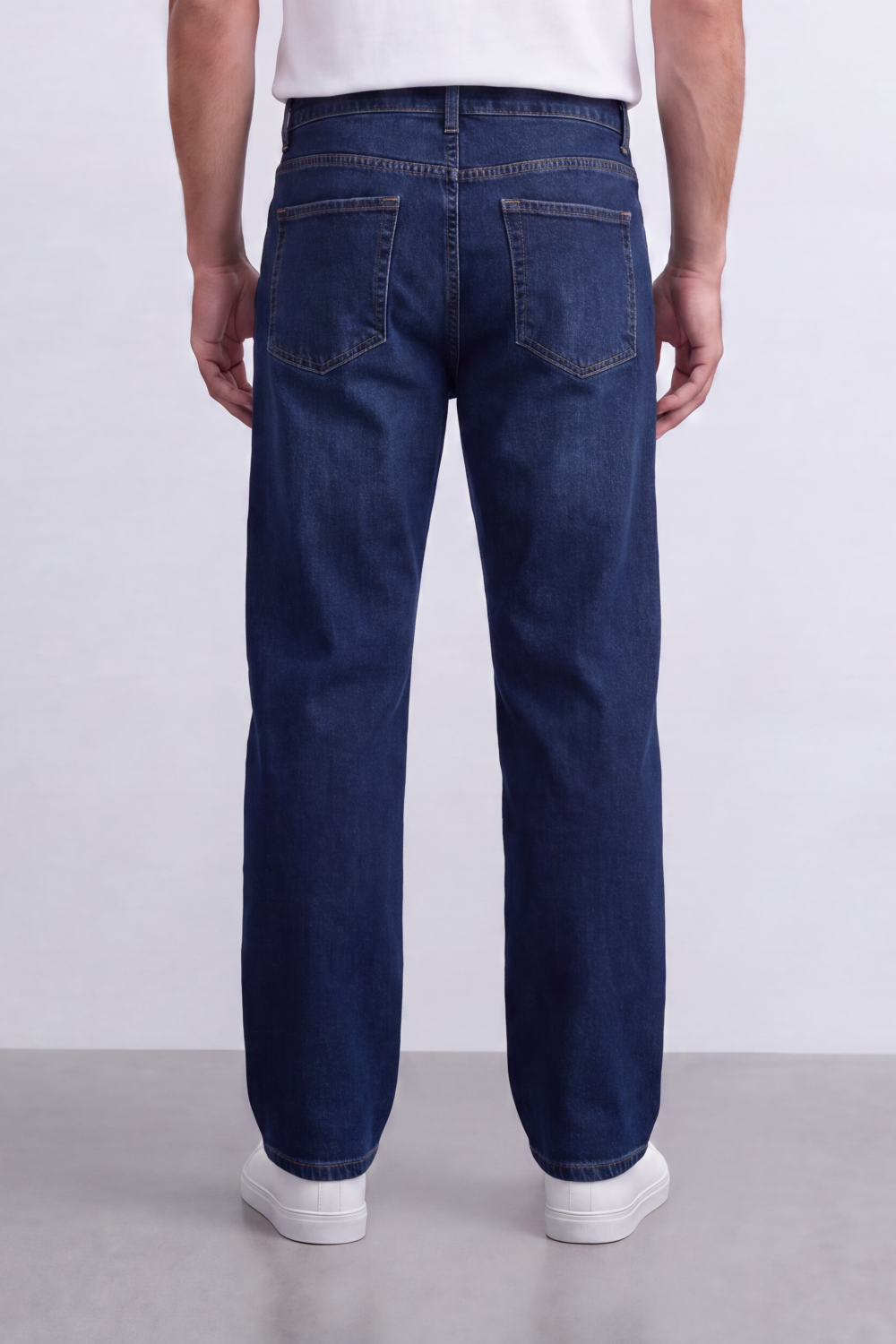 Men's Tomato Store Washed Denim Jeans Mid-Rise Waist Wide Leg Pants