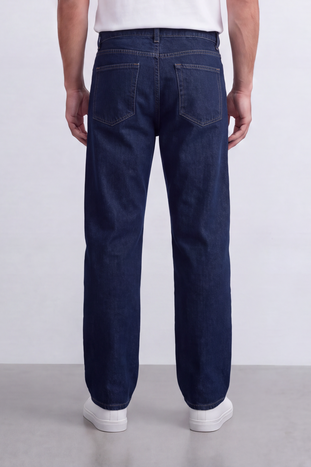 Men's Tomato Store Washed Denim Jeans Mid-Rise Waist Wide Leg Pants