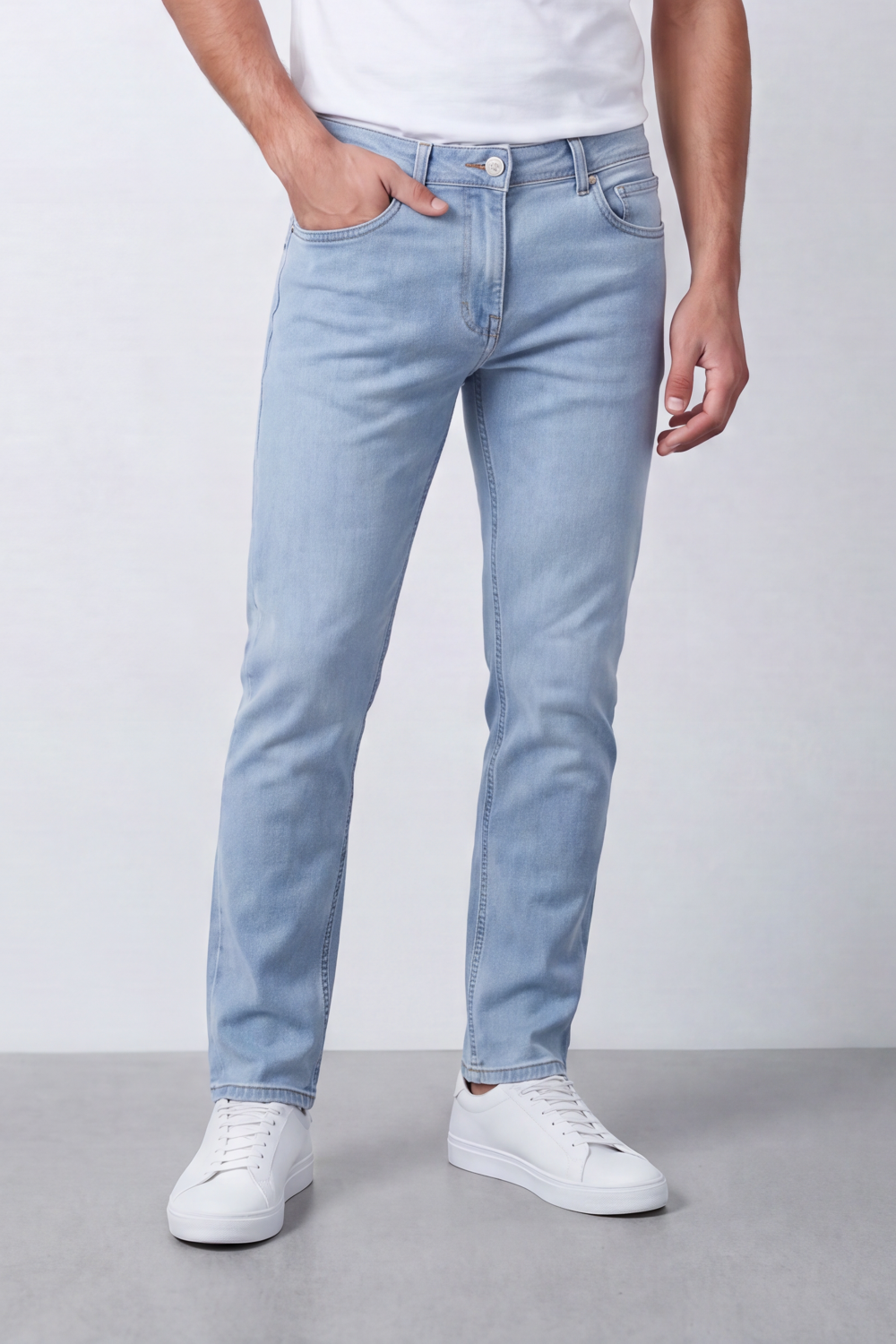 Men’s Tomato Store Slim Track Jeans Pants Washed Grain Finish Runs Through Slim Fit