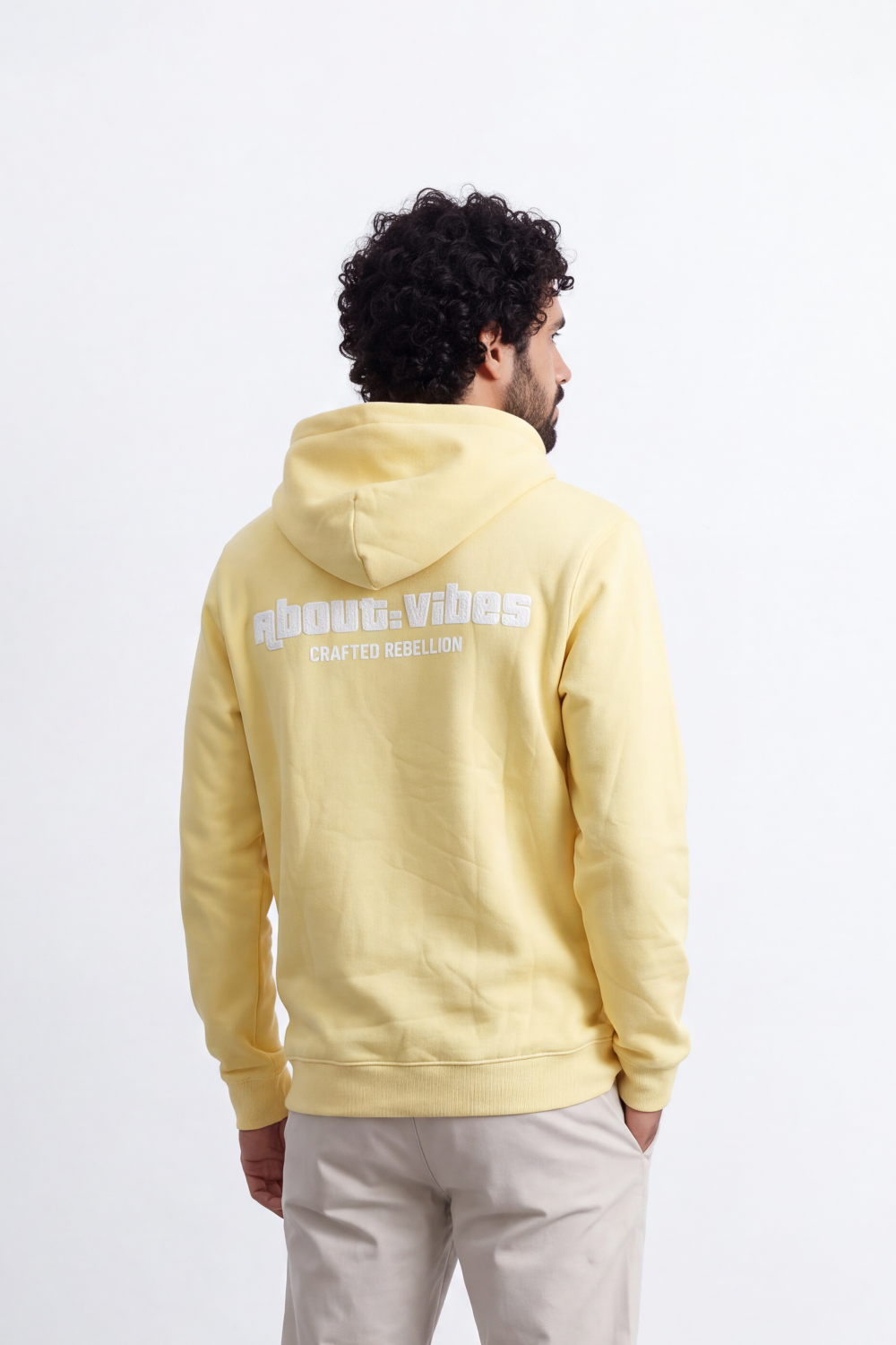 Men's Tomato Store Slim Fit Melton Sweatshirt Hood Minimal Chest Typography Kangaroo Pocket