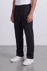 Men's Tomato Store Soft Interlock Track Sweatpants Elastic Drawstring Waist Front Pintuck Detail Oversize