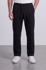 Men's Tomato Store Soft Interlock Track Sweatpants Elastic Drawstring Waist Front Pintuck Detail Oversize