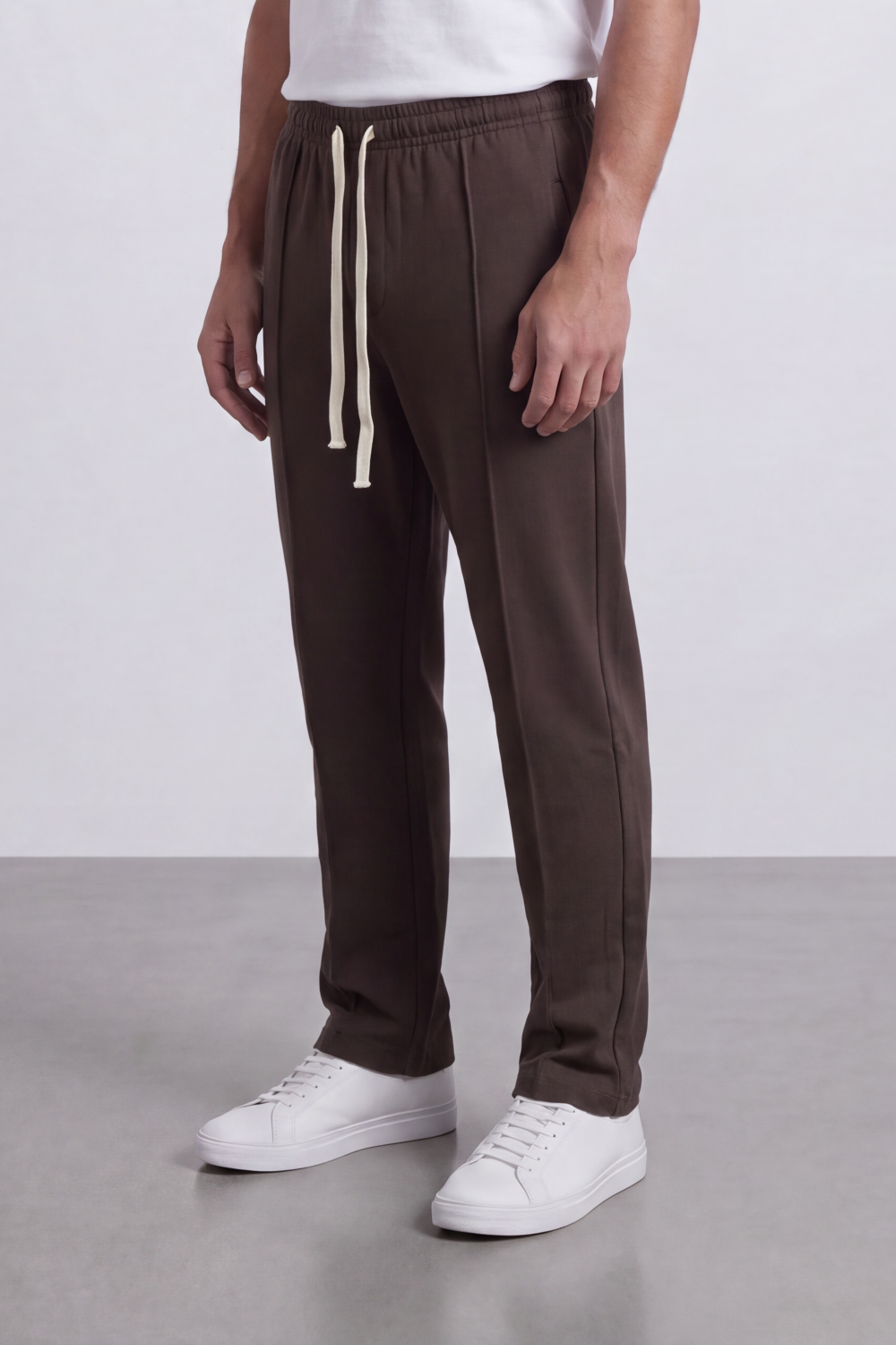 Men's Tomato Store Soft Interlock Track Sweatpants Elastic Drawstring Waist Front Pintuck Detail Oversize